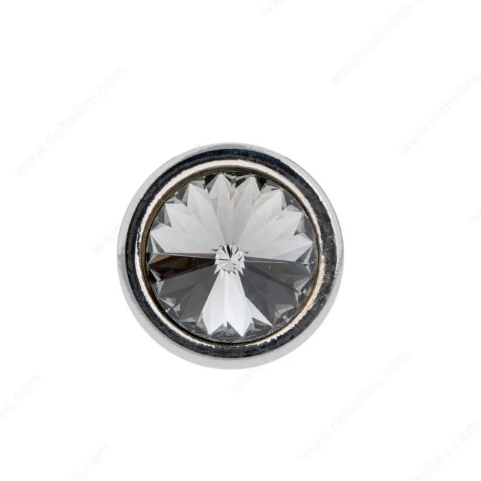 Bouton moderne en cristal Swarovski et métal - 3075