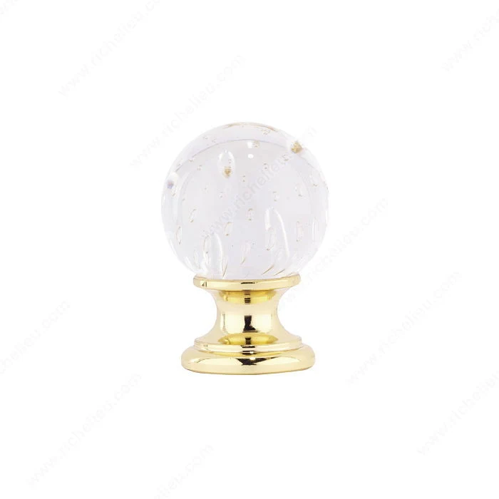 Bouton traditionnel en verre et métal - 9923