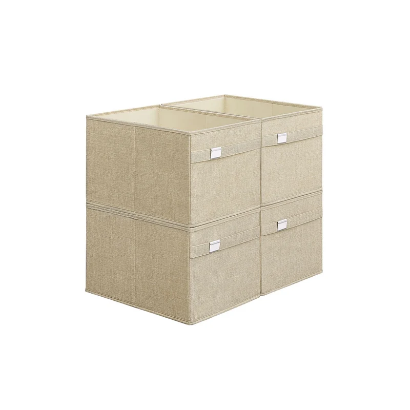 Cajas Almacenaje de Armario Asas Plegables Tejido Oxford y Tejido Aspecto Lino Lavables