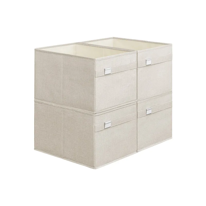 Cajas Almacenaje de Armario Asas Plegables Tejido Oxford y Tejido Aspecto Lino Lavables