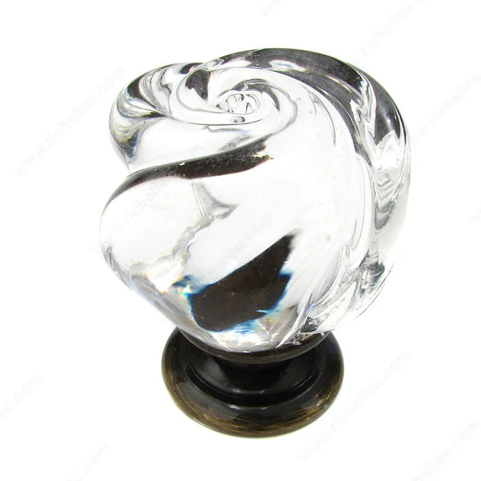 Bouton traditionnel en verre de Murano et métal - 9030