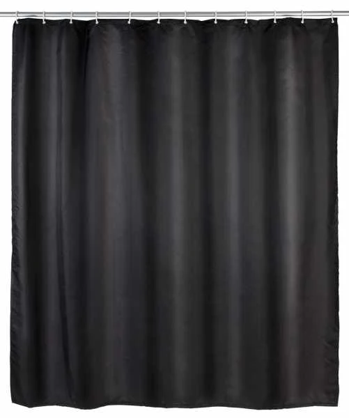 Rideau de douche anti-moisissure - Noir
