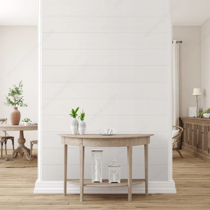 Panneaux rainurés minces - Blanc grain de bois