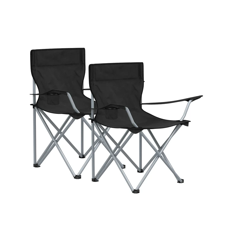 Sillas de Camping Exterior Apoyabrazos Bolsillo para Tazas Portátil Plegable
