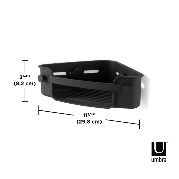 Panier d’angle pour douche Flex Gel-Lock™- noir