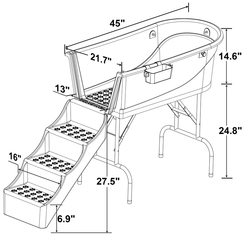 SHELANDY Pet Stairs for 45-in dog bathtub