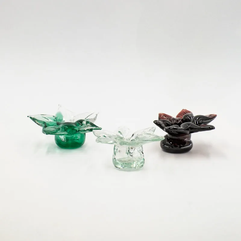 Bougeoirs fleur en verre