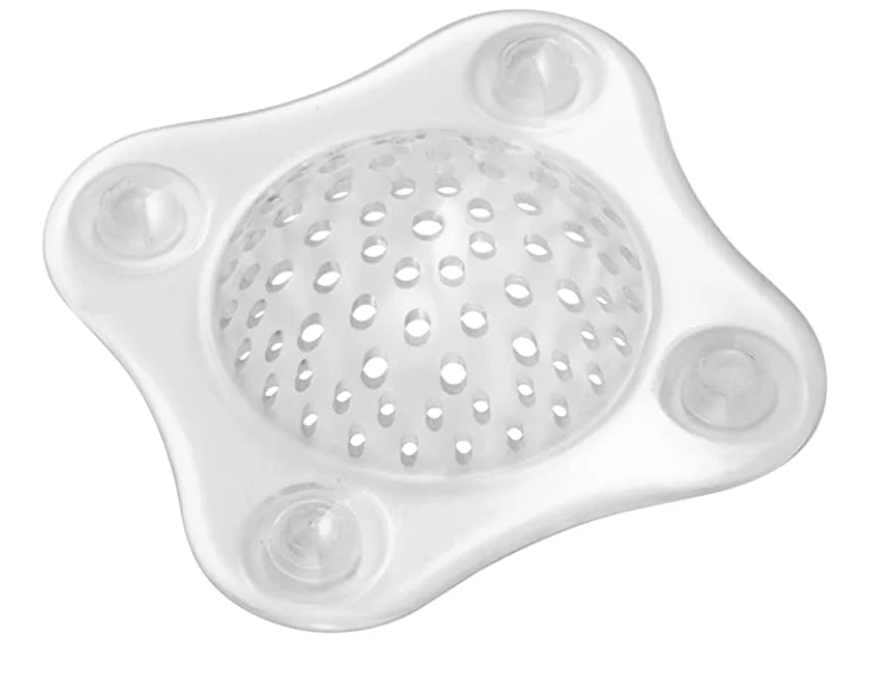 Attrape-cheveux pour la douche translucide