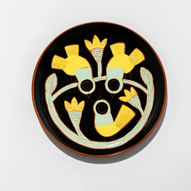 Assiette Triple Oiseau ou Salamandre 27 cm en céramique