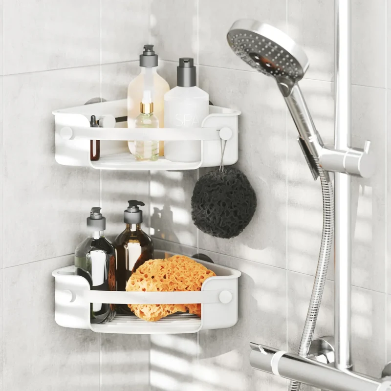 Panier d’angle pour douche Flex - Blanc