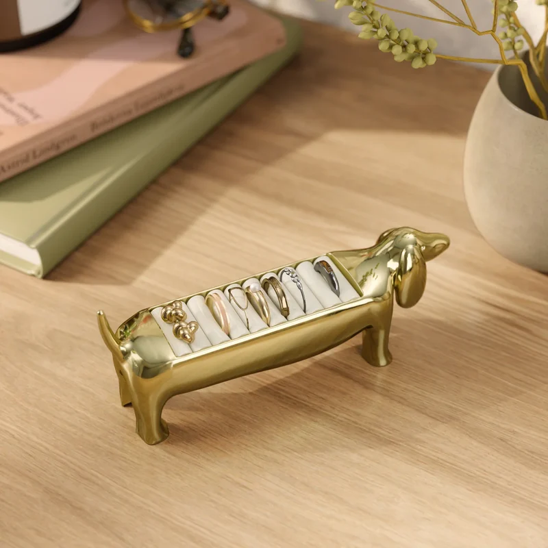 Porte-bagues en forme de teckel Dachsie