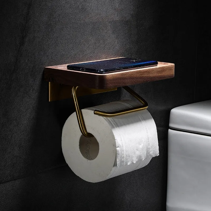 Dérouleur papier wc bois