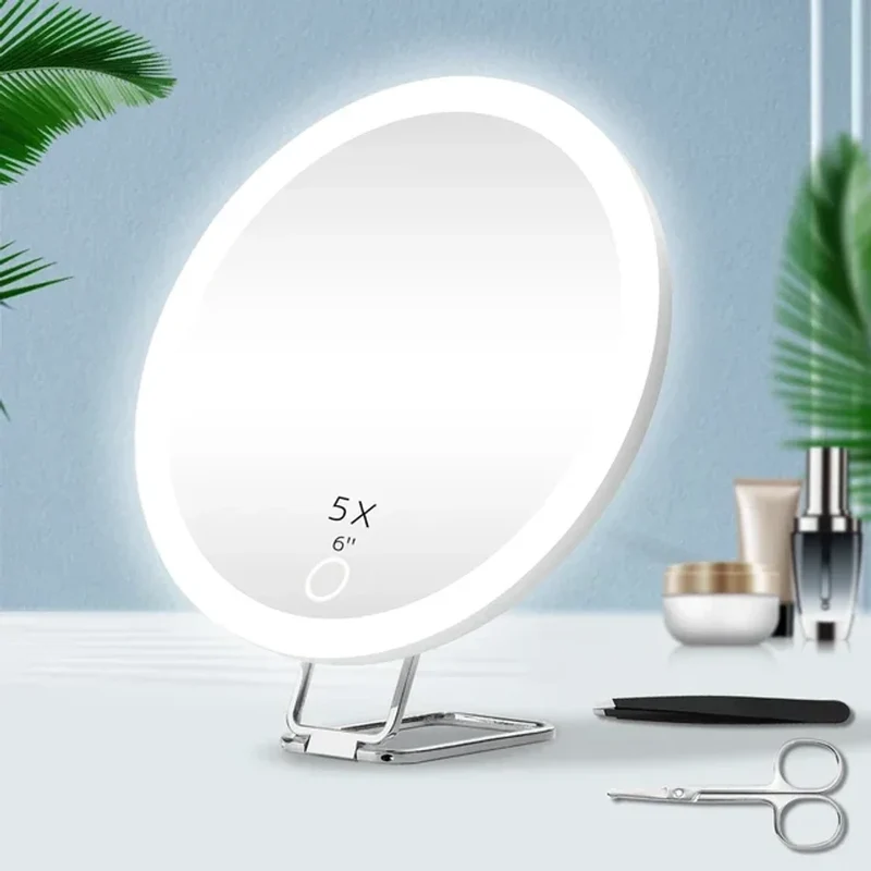 Miroir grossissant 5× lumineux