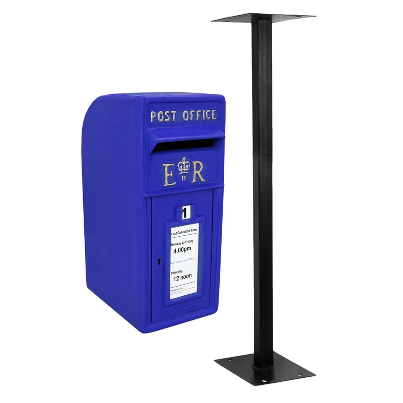 Briefkasten mit Bodenständer Blau