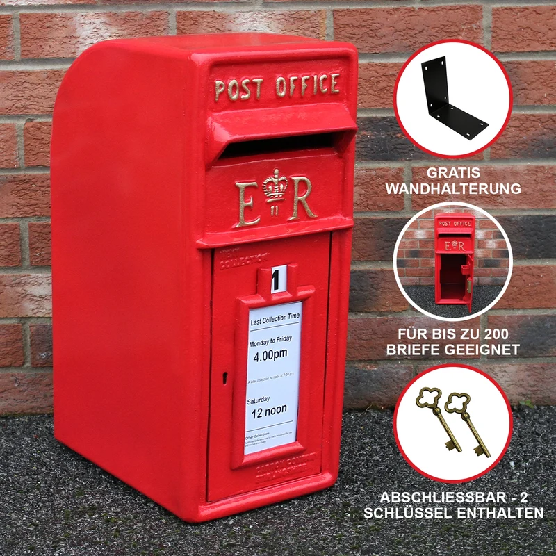 Briefkasten im Englischen Stil - Rot
