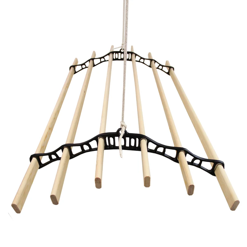 Deckentrockner aus Holz - Schwarz - 1.5m