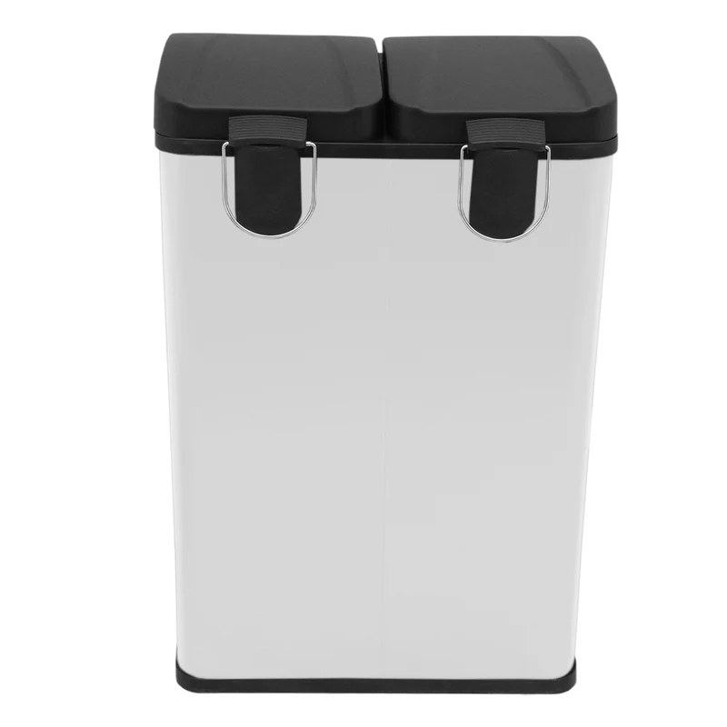 60L Dual Pedal Bin In White