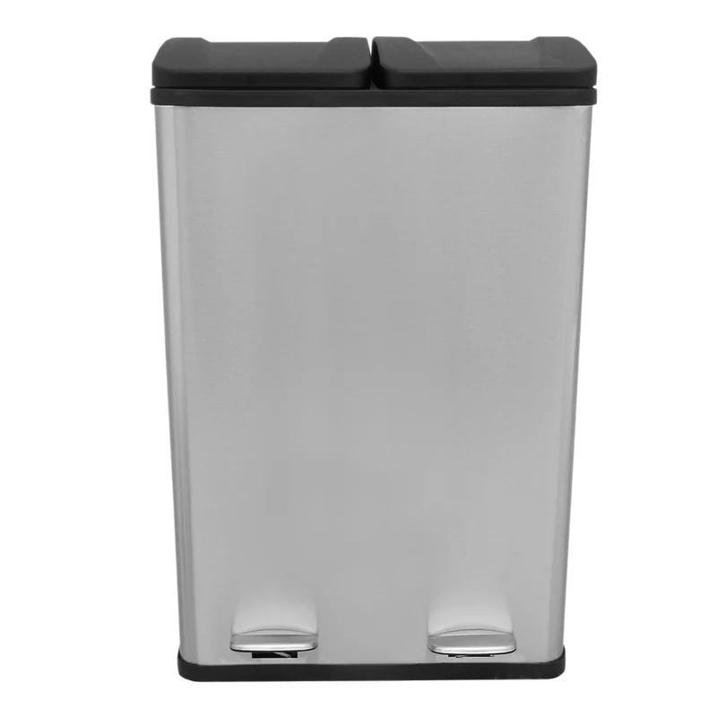60L Dual Pedal Bin In Stainless Steel