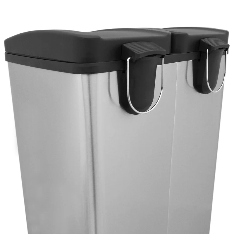60L Dual Pedal Bin In Stainless Steel