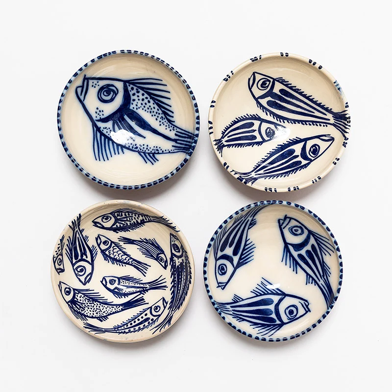 Bol en céramique des Cyclades - Gros poissons