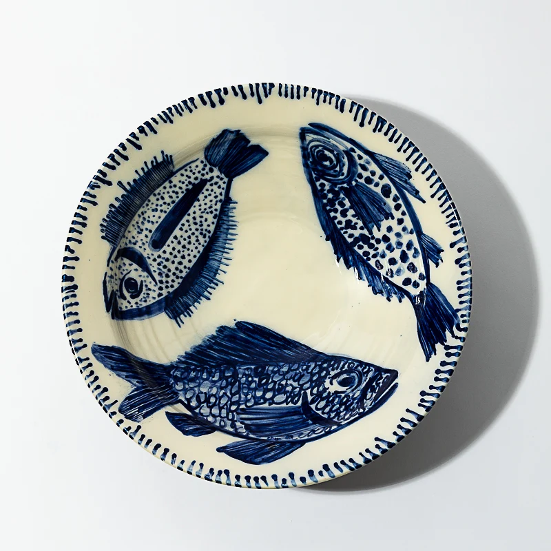 Bol en céramique des Cyclades - Gros poissons