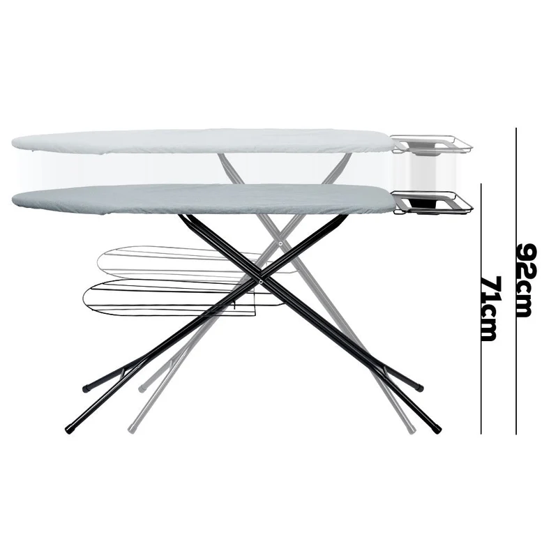 Table planche à repasser avec manche gris 140x39x92 cm