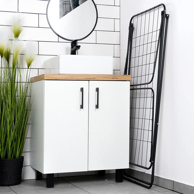 Étendoir séchoir à linge pliable en métal noir 181 cm