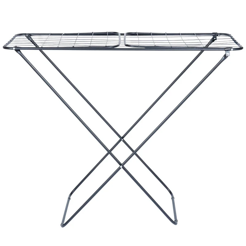 Étendoir séchoir à linge pliable en métal noir 181 cm