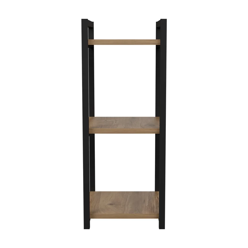 Étagère en métal noir et bois 33x28x70 cm