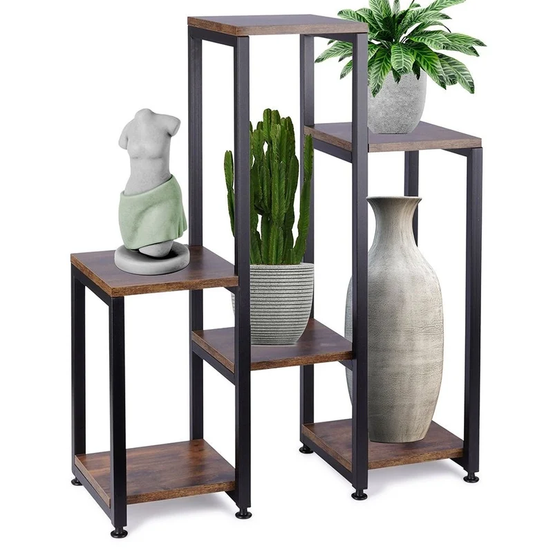 Étagère support plante en métal 6 étages 62 X 24 X 80 Cm