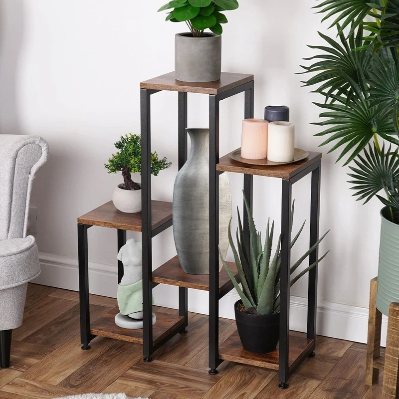 Étagère support plante en métal 6 étages 62 X 24 X 80 Cm