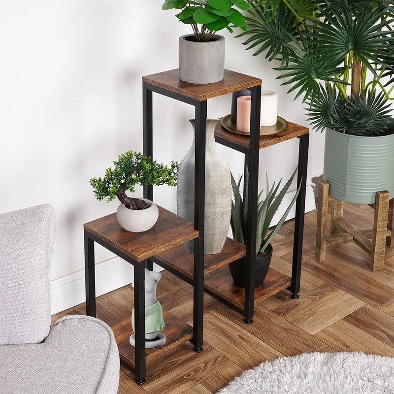 Étagère support plante en métal 6 étages 62 X 24 X 80 Cm