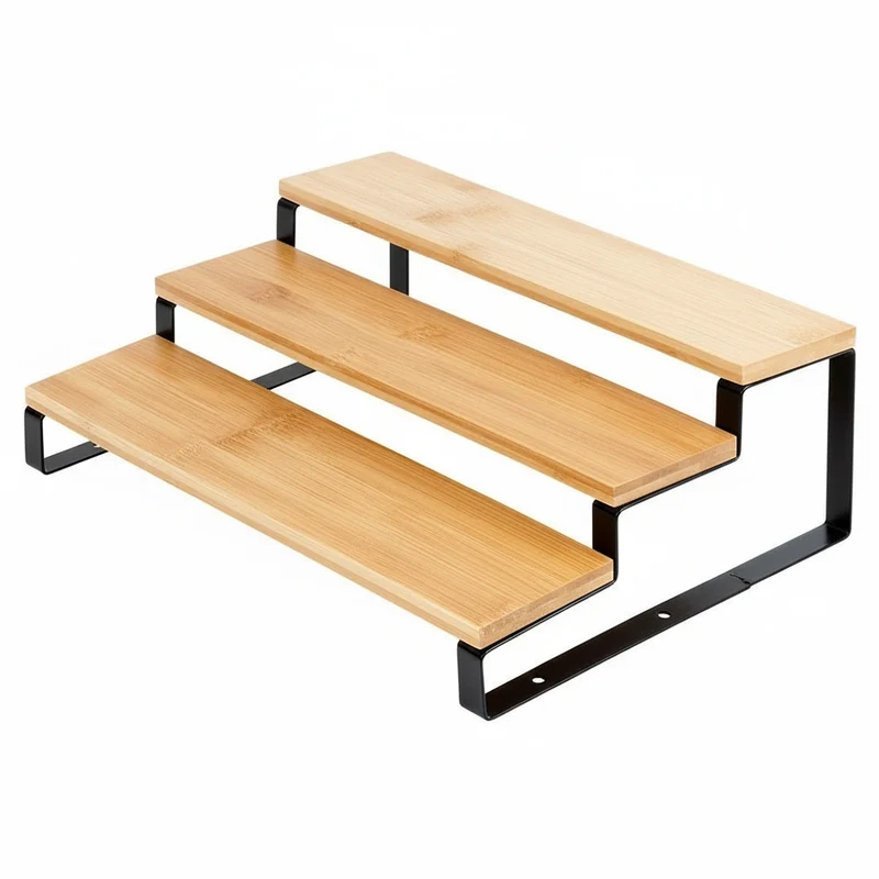 Étagère de cuisine en bois à 3 niveaux 32 x 23,5 x 9,6 cm