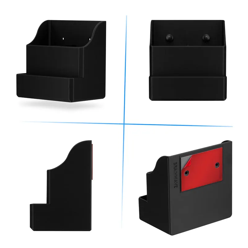 Support mural adhésif pour télécommande, facile à installer, peut contenir jusqu'à 4 télécommandes et rangement pour téléphones, stylos et plus encore