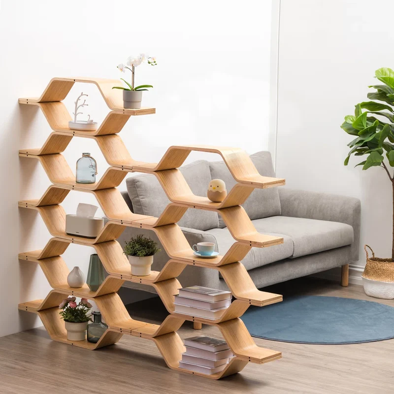 Étagères de rangement hexagonales en bois de bouleau à faire soi-même