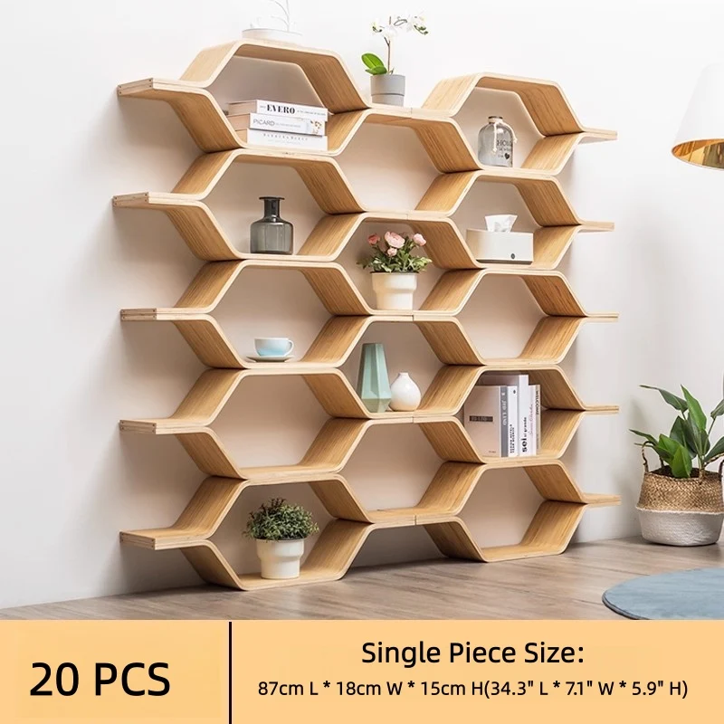 Étagères de rangement hexagonales en bois de bouleau à faire soi-même