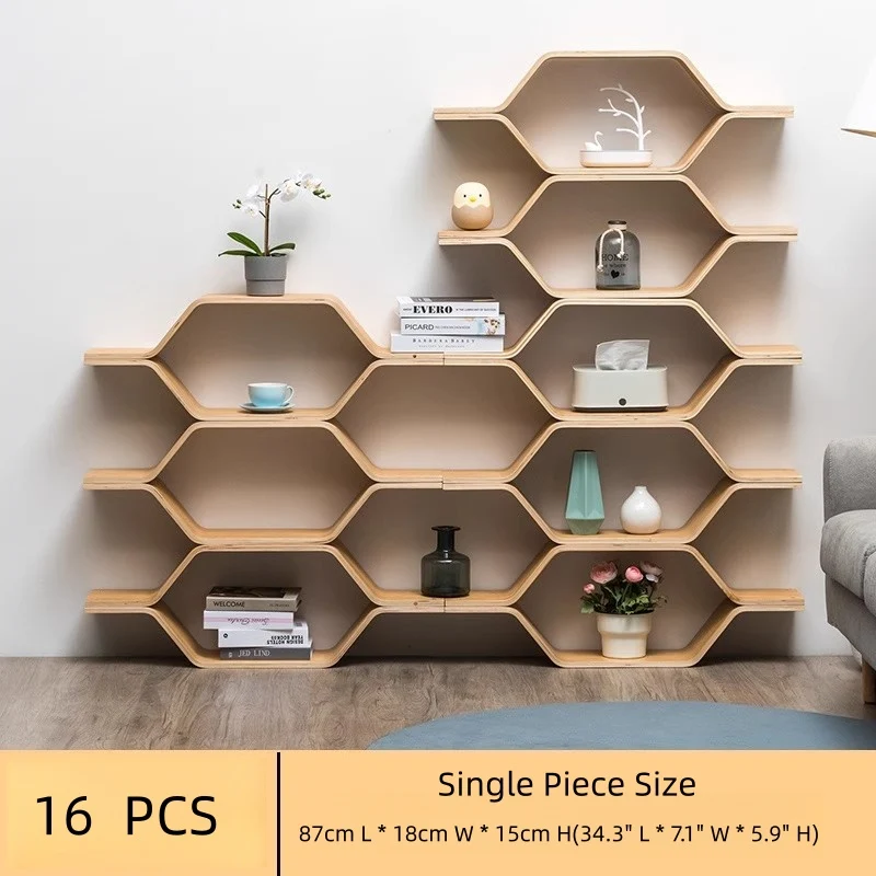 Étagères de rangement hexagonales en bois de bouleau à faire soi-même