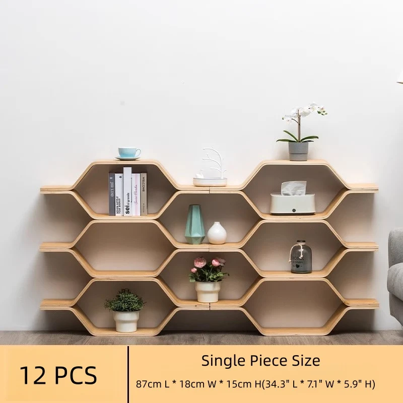 Étagères de rangement hexagonales en bois de bouleau à faire soi-même