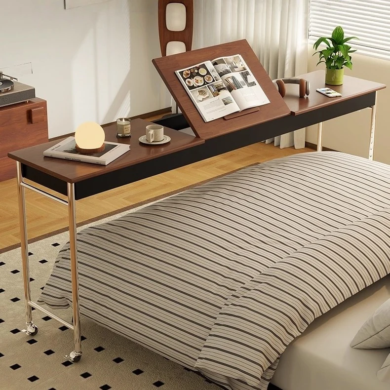 Table de lit avec plateau inclinable et roulettes universelles