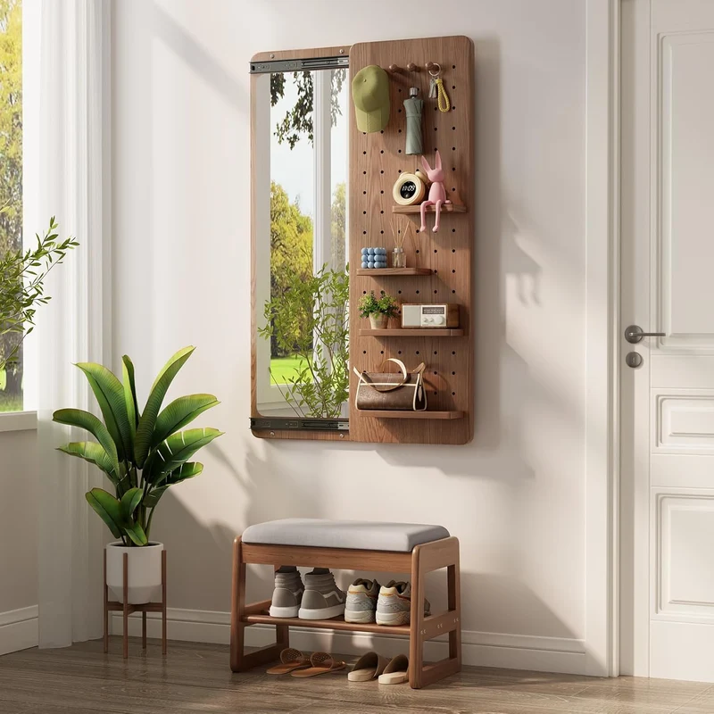 Miroir mural intégral avec organiseur pour panneau perforé