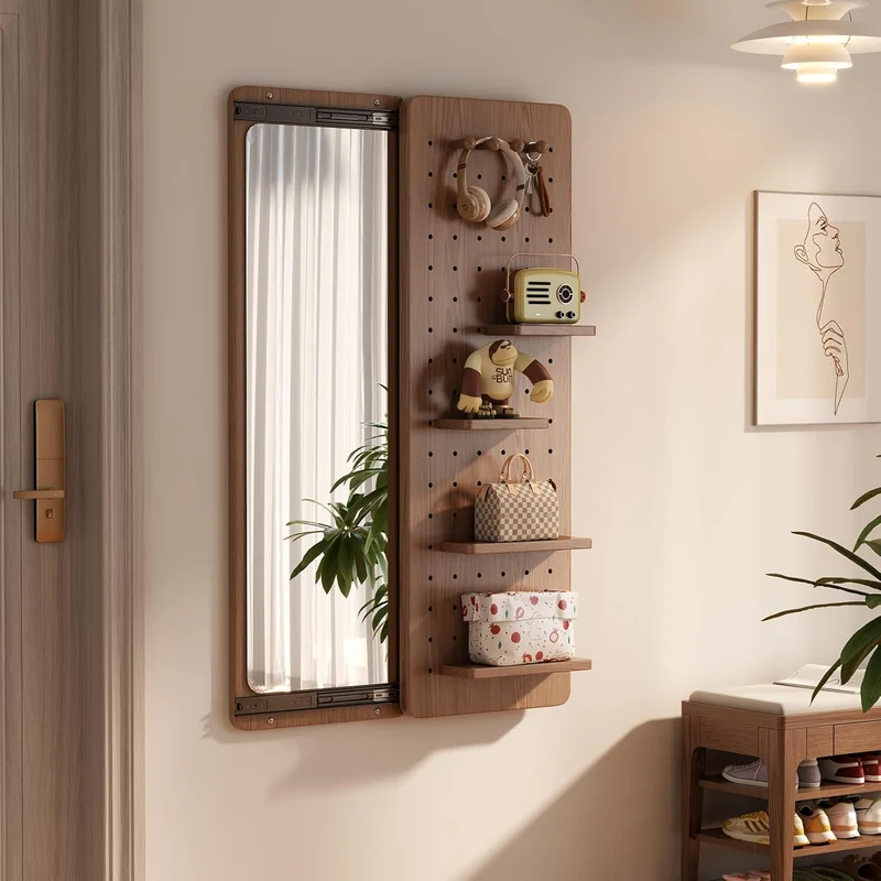 Miroir mural intégral avec organiseur pour panneau perforé