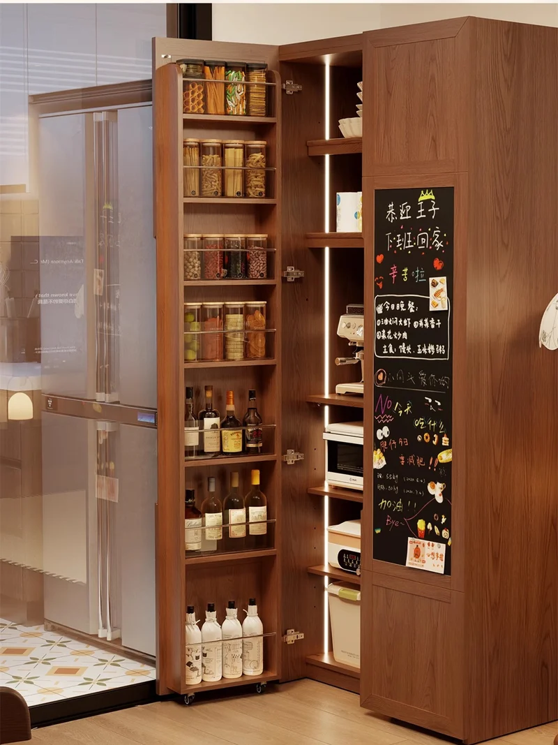 Armoire de cuisine à double porte en bois massif