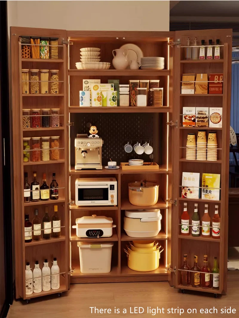 Armoire de cuisine à double porte en bois massif