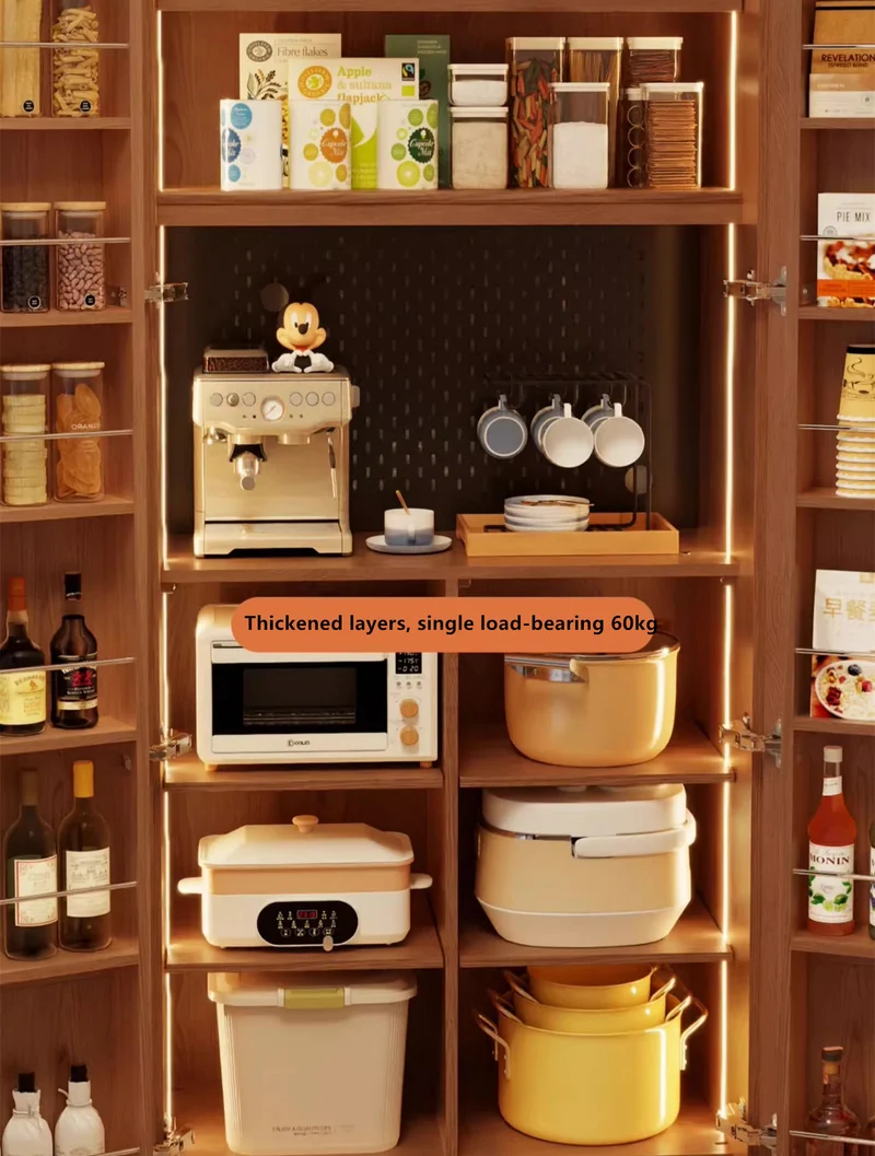 Armoire de cuisine à double porte en bois massif