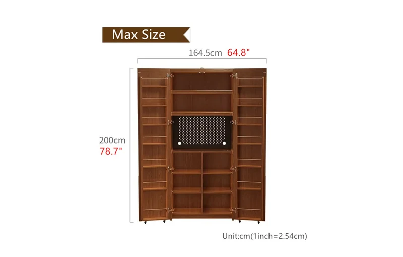 Armoire de cuisine à double porte en bois massif