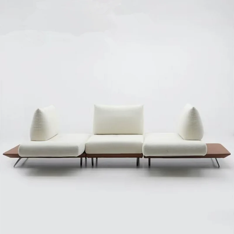 Canapé îlot rotatif modulaire moderne avec accoudoirs réglables et coussin de dossier