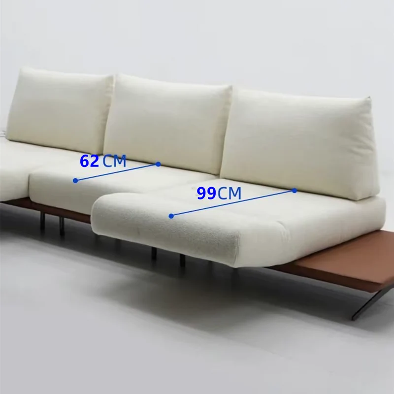 Canapé îlot rotatif modulaire moderne avec accoudoirs réglables et coussin de dossier