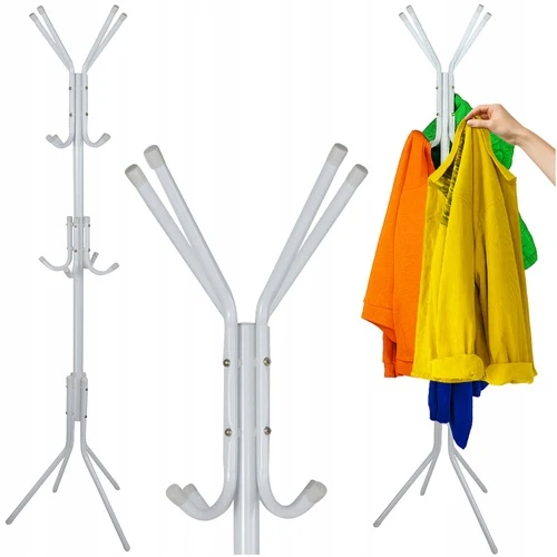 Porte manteaux 12 crochets 170 cm - blanc