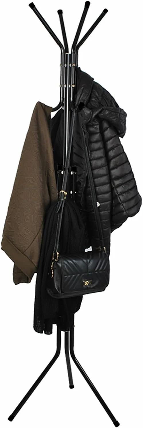 Porte manteaux 12 crochets 170 cm - noir