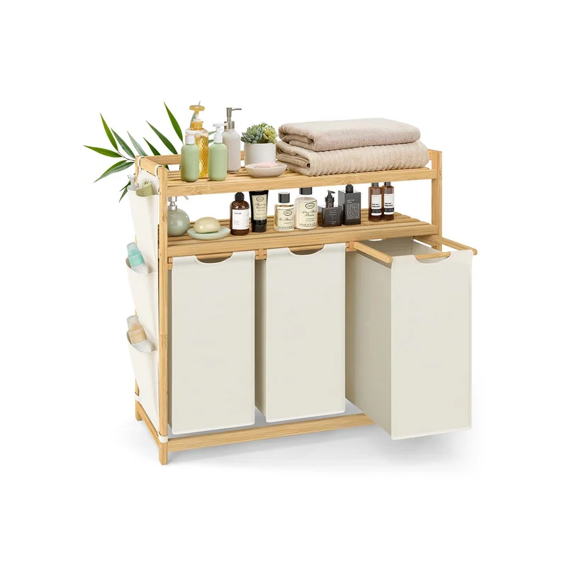 Panier linge corbeille 3 compartiments